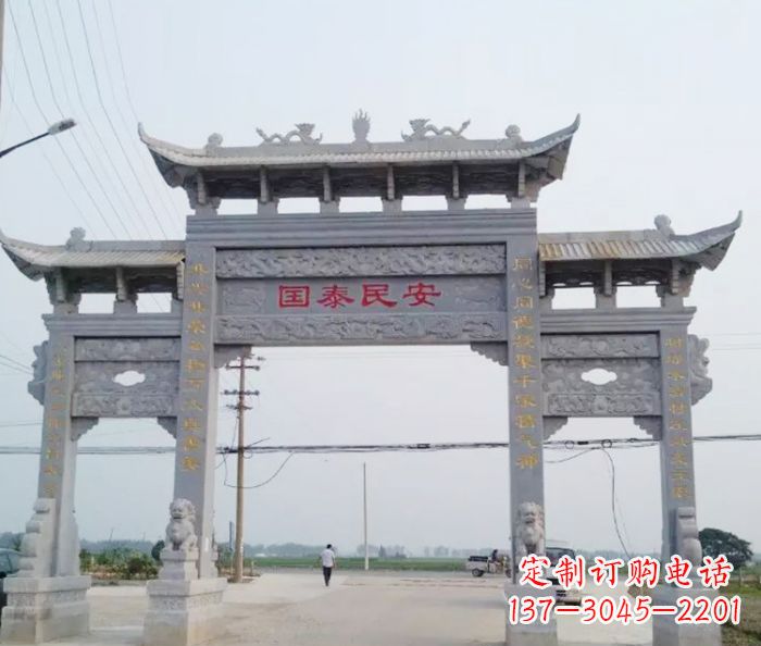 福建精良石雕牌坊雕塑
