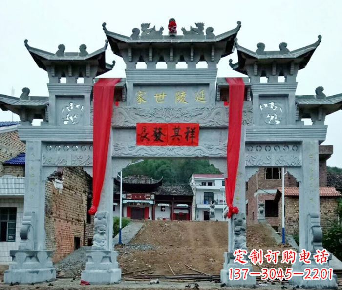 福建精美大理石牌坊雕塑