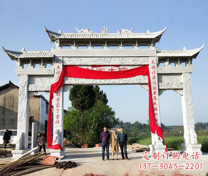 福建精美大理石牌坊雕塑