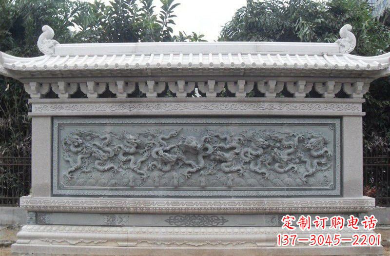 福建大理石九龙壁雕塑