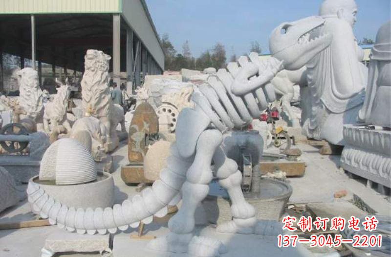 福建大理石恐龙化石石雕