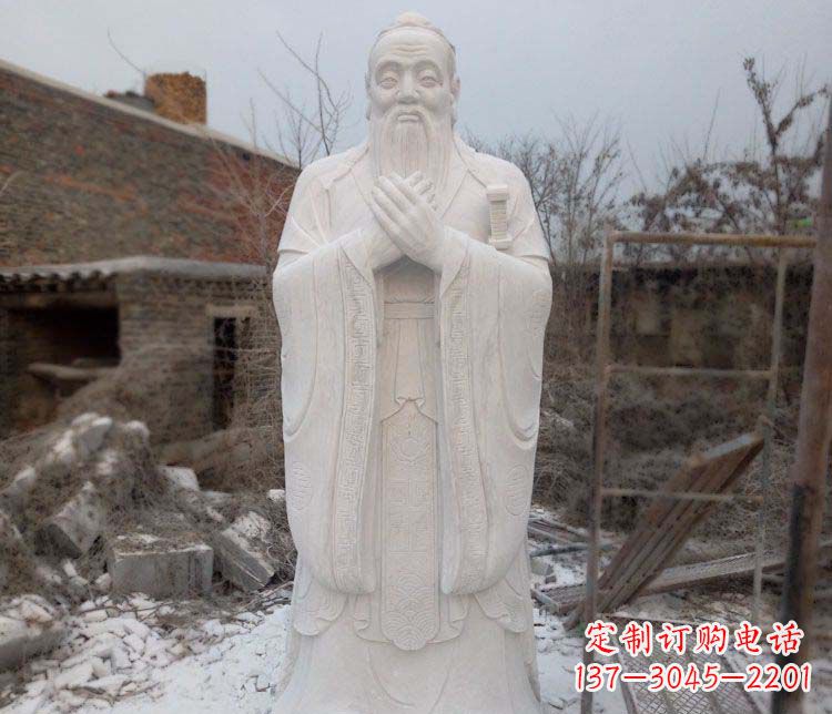 福建大理石孔子行教像古代名人石雕