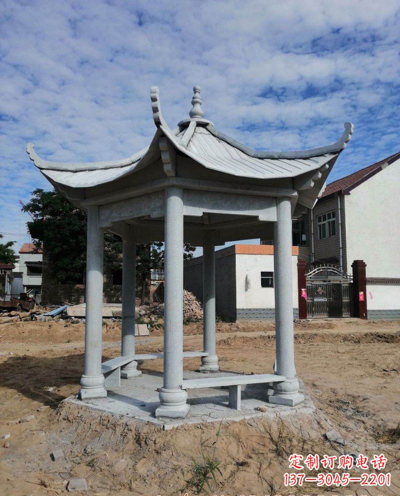 福建典雅大理石凉亭雕塑