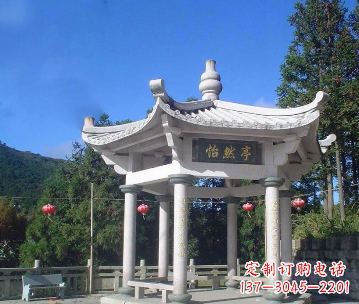 福建大理石凉亭石雕 (2)