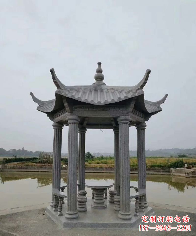 福建大理石凉亭石雕塑