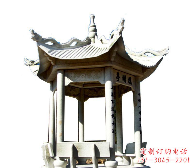 福建大理石凉亭石雕