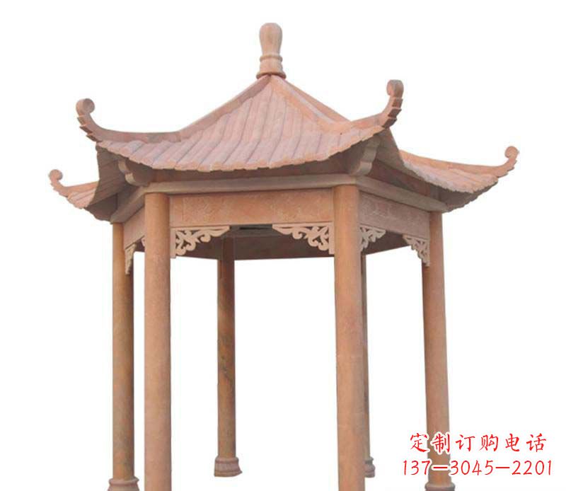福建大理石六角凉亭