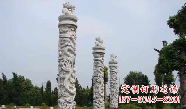 福建大理石龙柱雕塑1