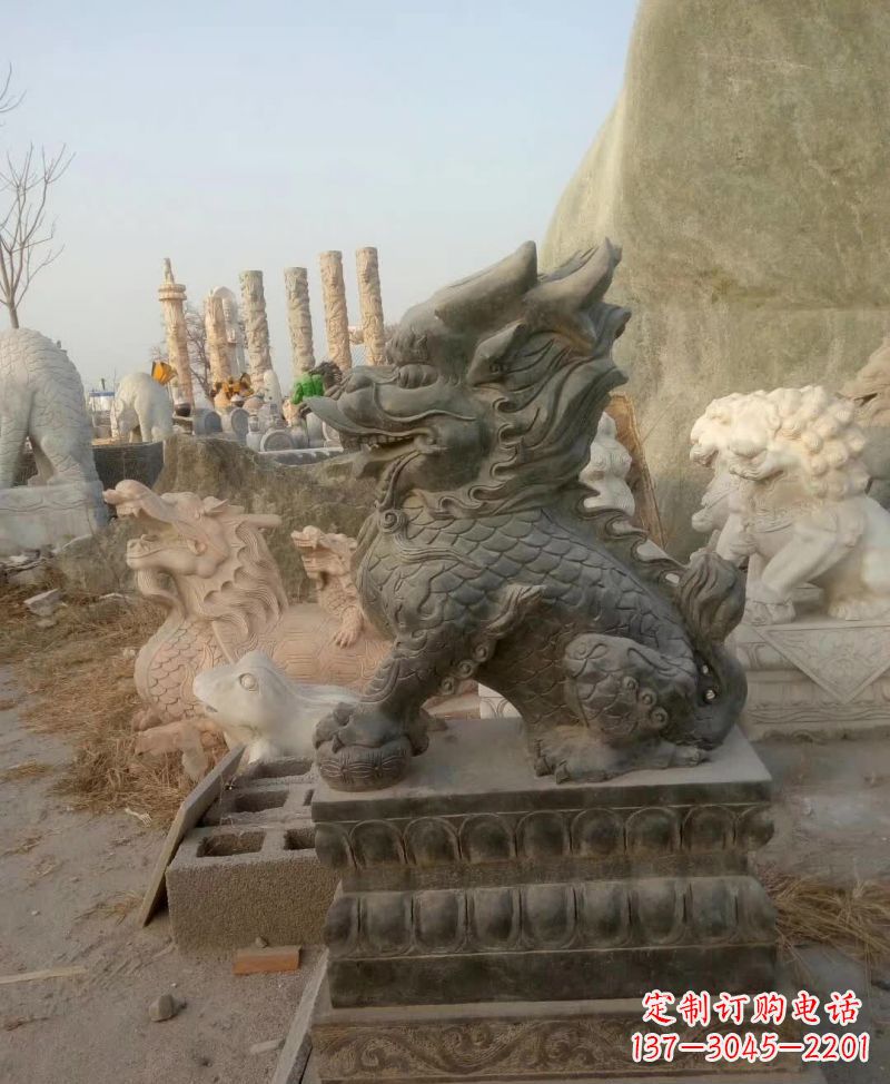福建新中式麒麟雕塑,精美细腻,艺术品级别