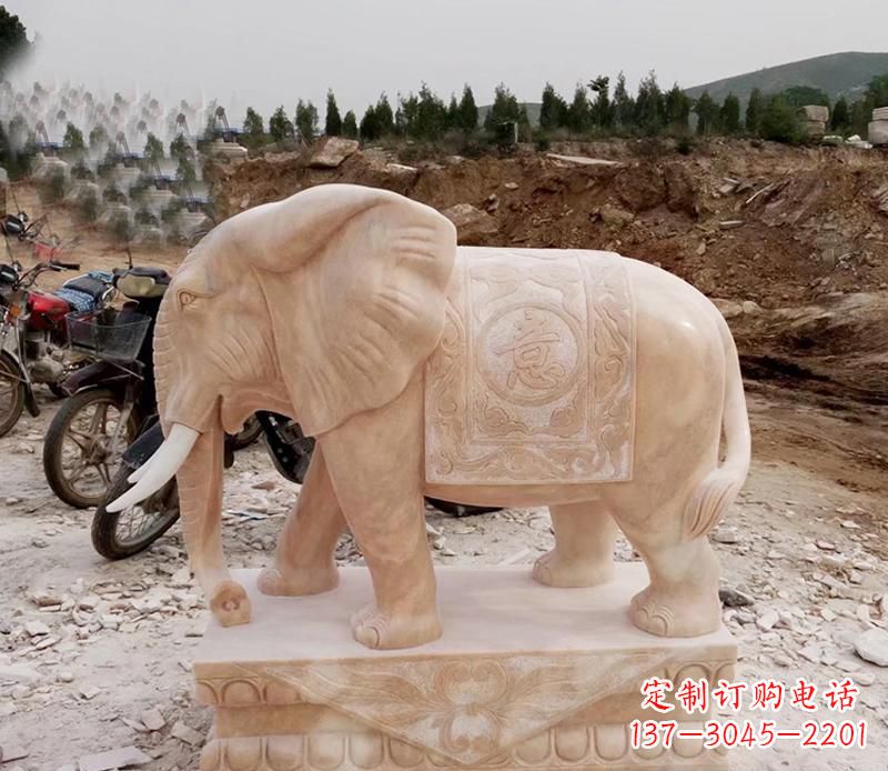 福建大理石如意大象雕塑