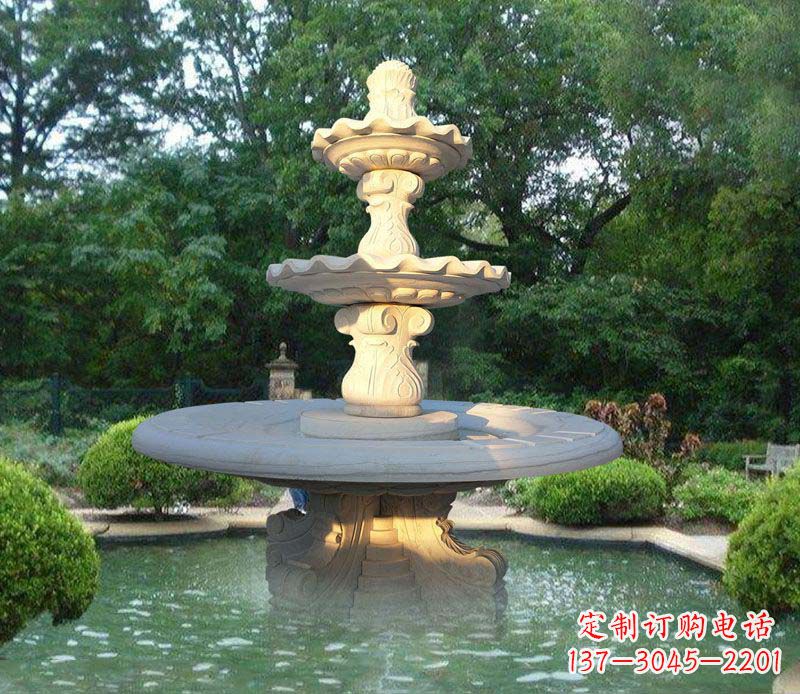 福建大理石三层喷泉雕塑