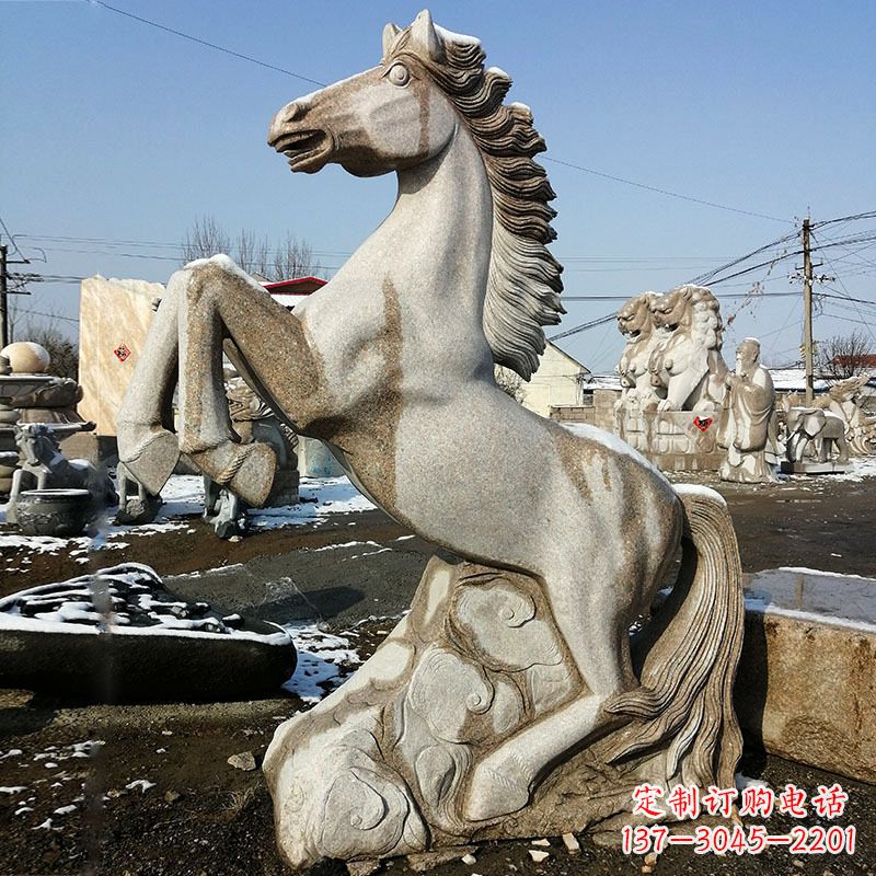 福建大理石生肖马动物雕塑