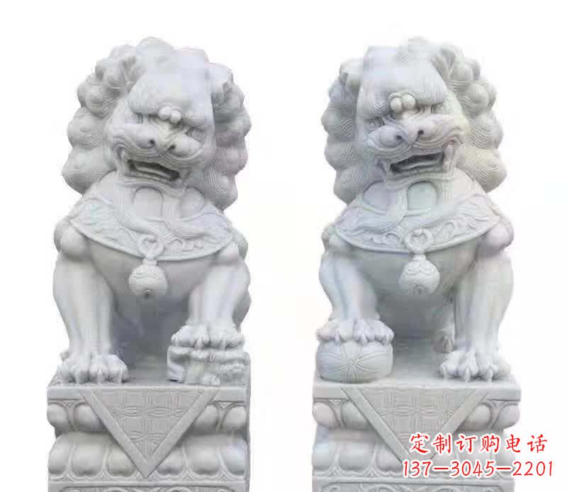 福建大理石狮子雕塑震撼视觉、传承文化