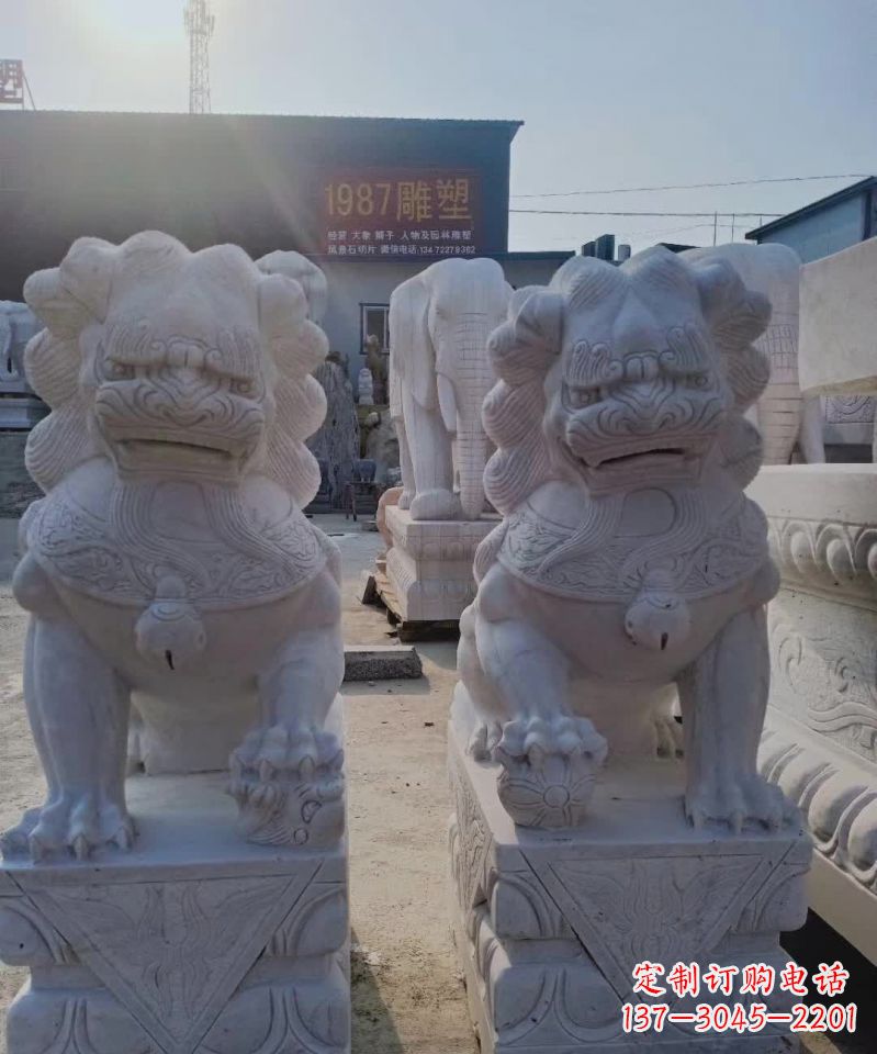福建大理石狮子雕塑,象征威严