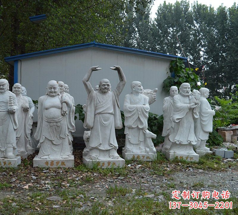 福建大理石罗汉雕塑,高贵雅致