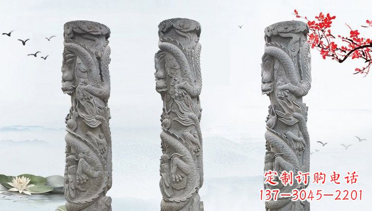 福建大理石石雕龙柱