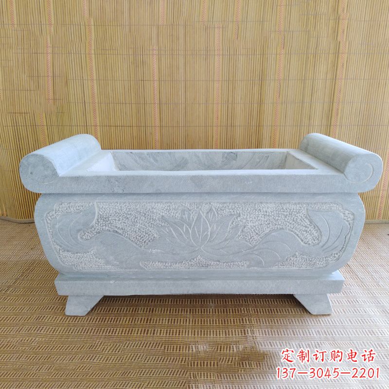 福建精美大理石石雕香炉雕塑