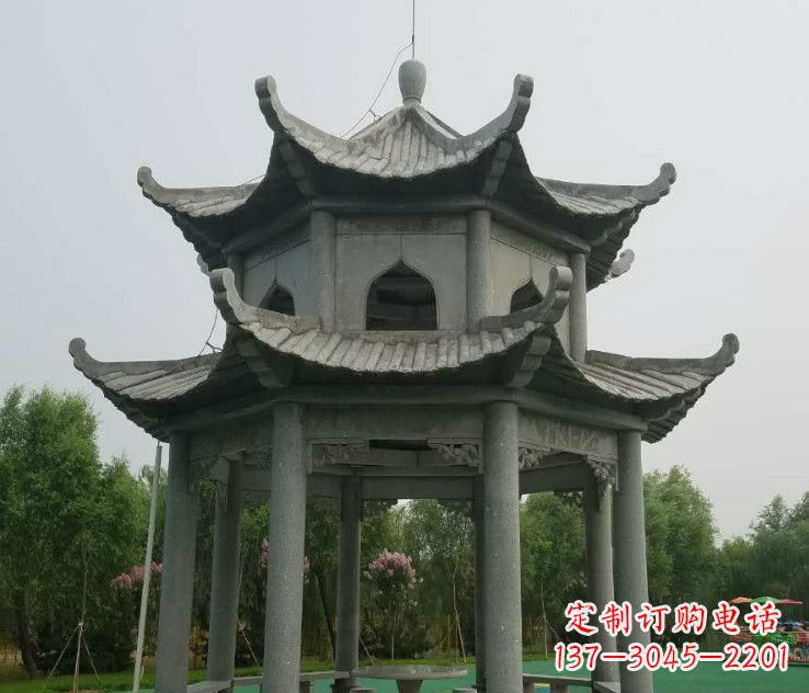 福建精美大理石凉亭石雕