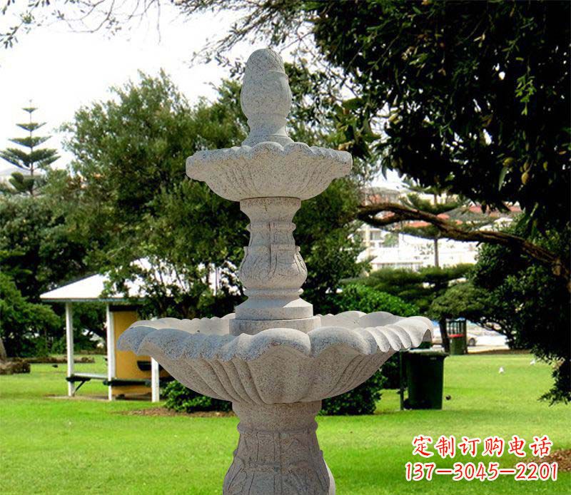 福建大理石双层喷泉公园石雕