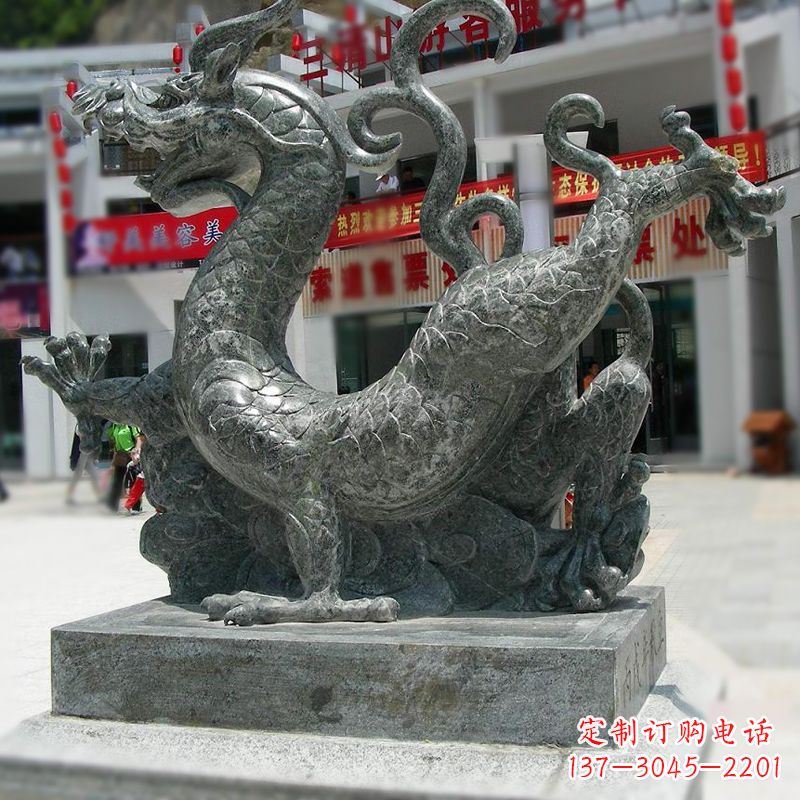 福建传统的象征——大理石青龙雕塑