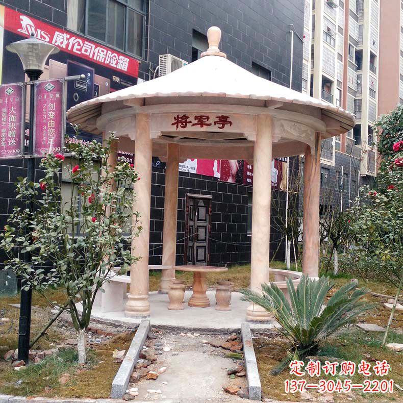 福建精美大理石凉亭雕塑