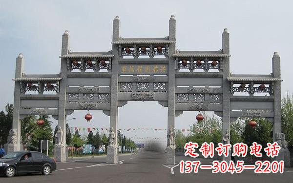 福建大理石五门牌坊雕塑