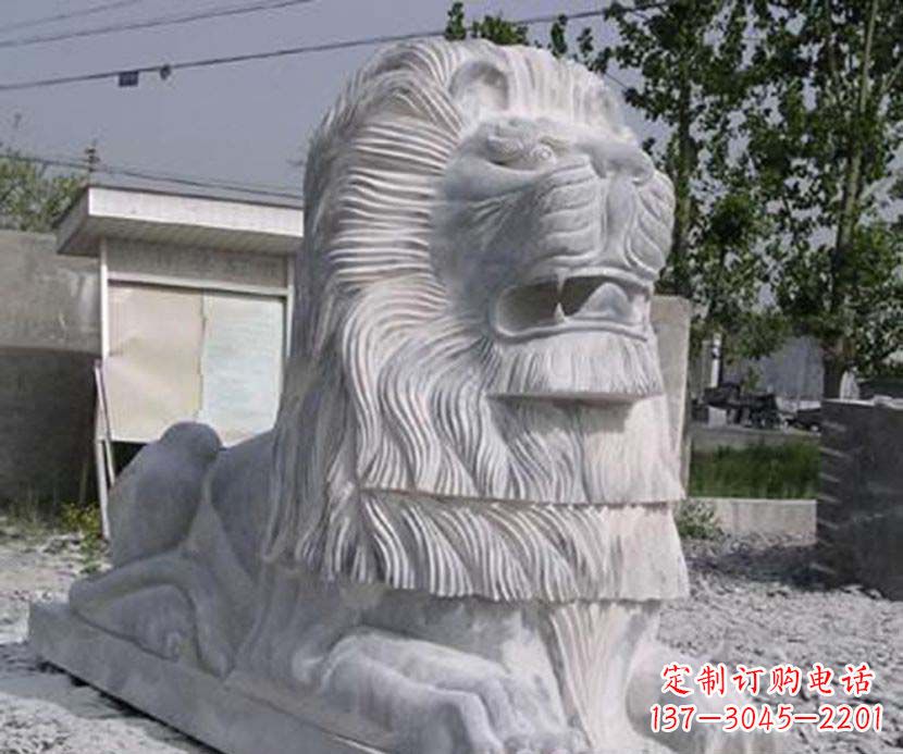 福建大理石西洋狮子石雕塑