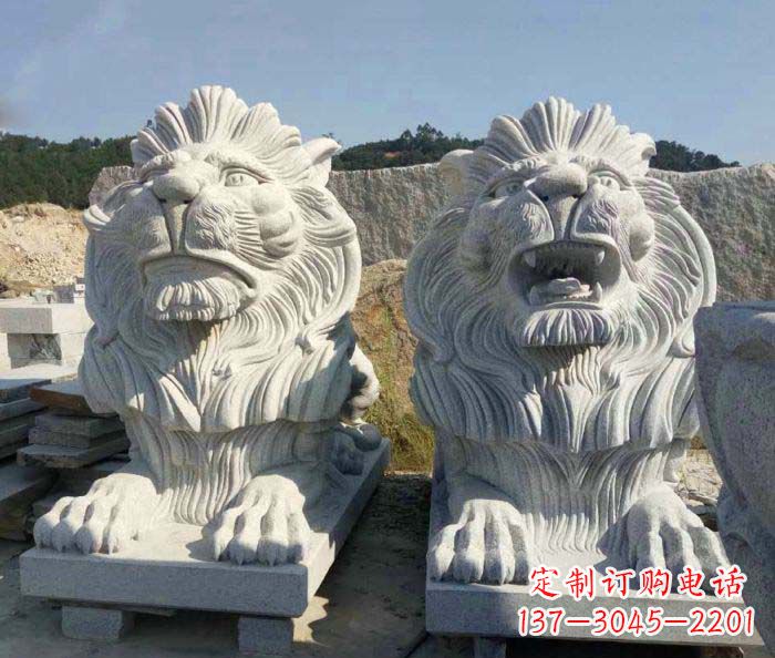 福建大理石西洋欧式石狮子雕塑