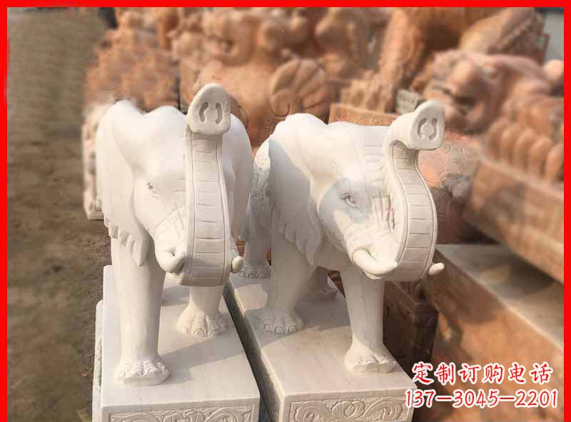 福建产品名称大理石小象招财石雕