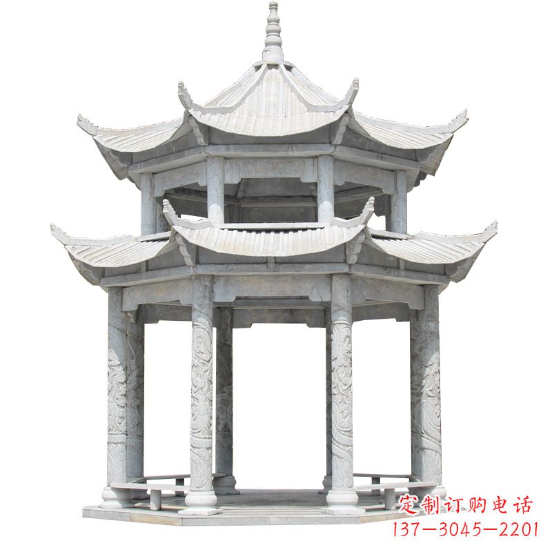福建大理石古建凉亭雕塑
