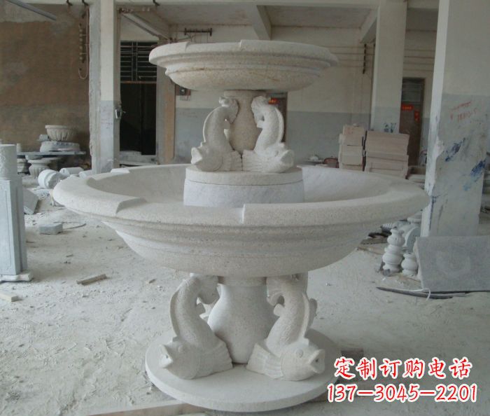 福建高端大理石双层喷泉雕塑