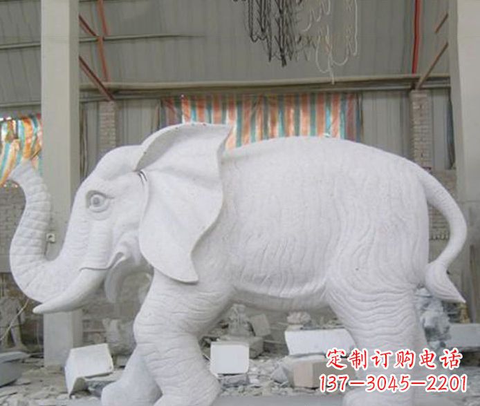 福建象征财富的大理石招财大象雕塑