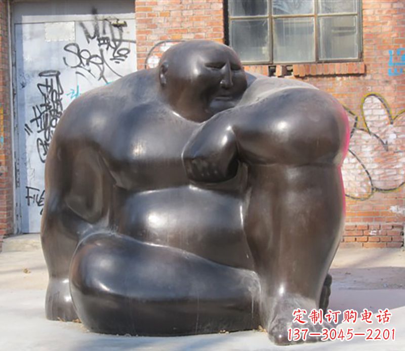 福建铜雕大胖子男人雕塑