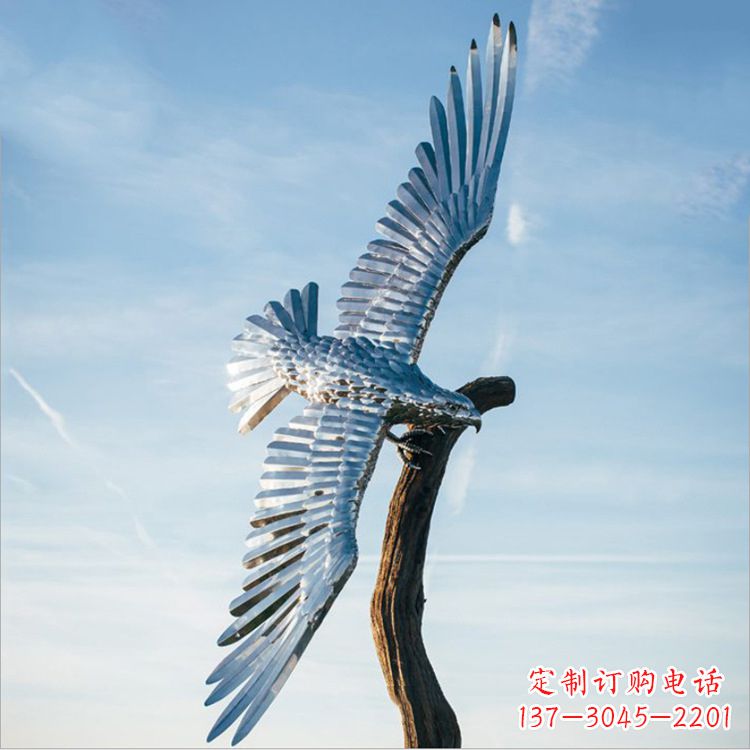 福建大鹏展翅老鹰不锈钢雕塑