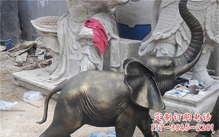 福建精美大象铜雕
