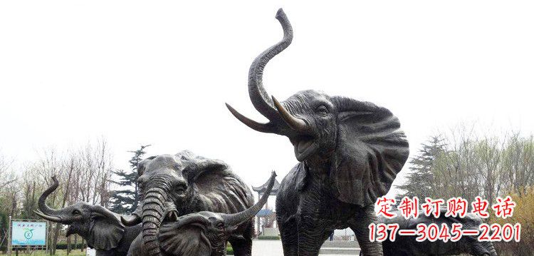福建大象群铜雕景观