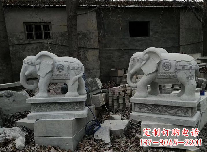 福建大象石雕摆件