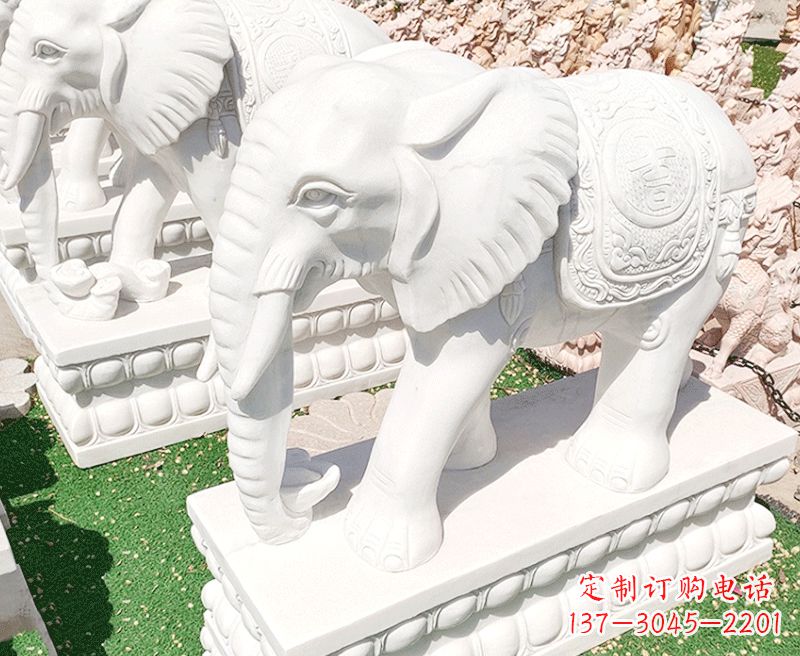 福建精美工艺 大象石雕雕塑