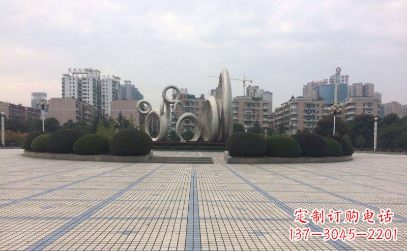福建中领雕塑不锈钢圆环雕塑