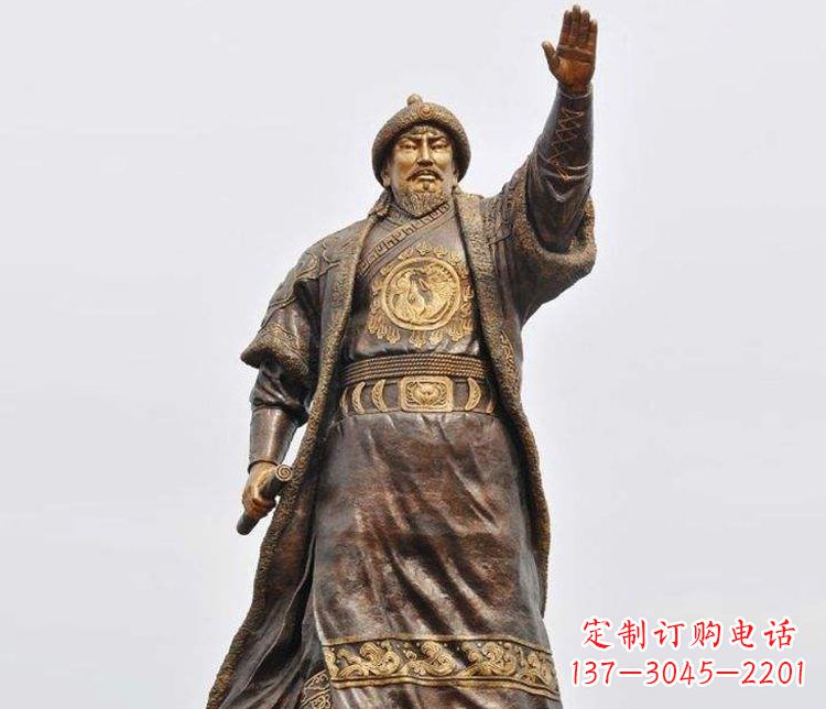 福建传承历史的风采成吉思汗铜雕