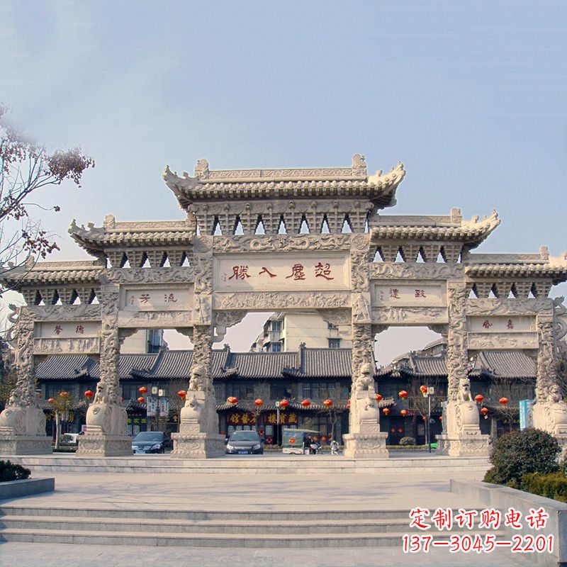福建五门石雕牌坊雕塑——让城市更美丽