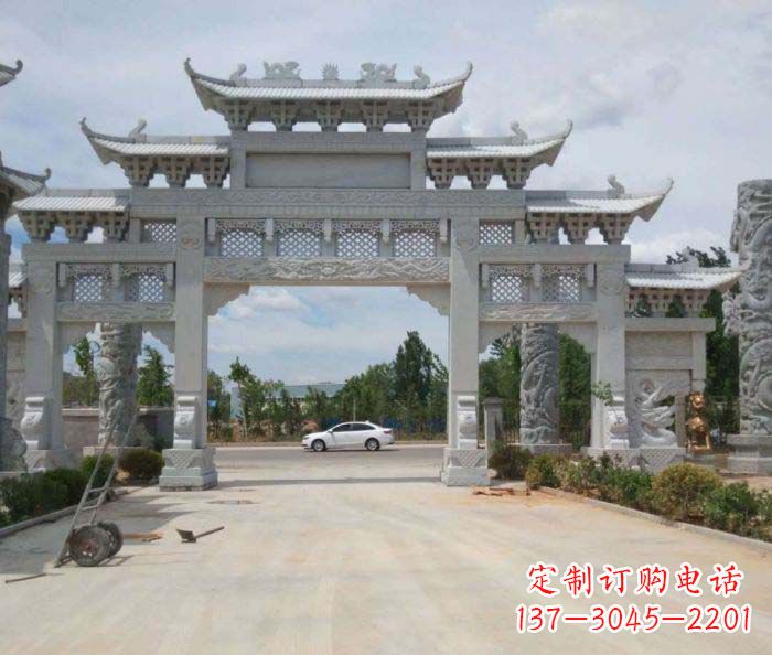 福建大型村口牌坊石雕