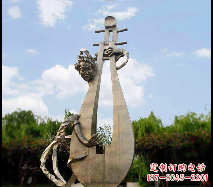 福建精美铜雕琵琶雕塑