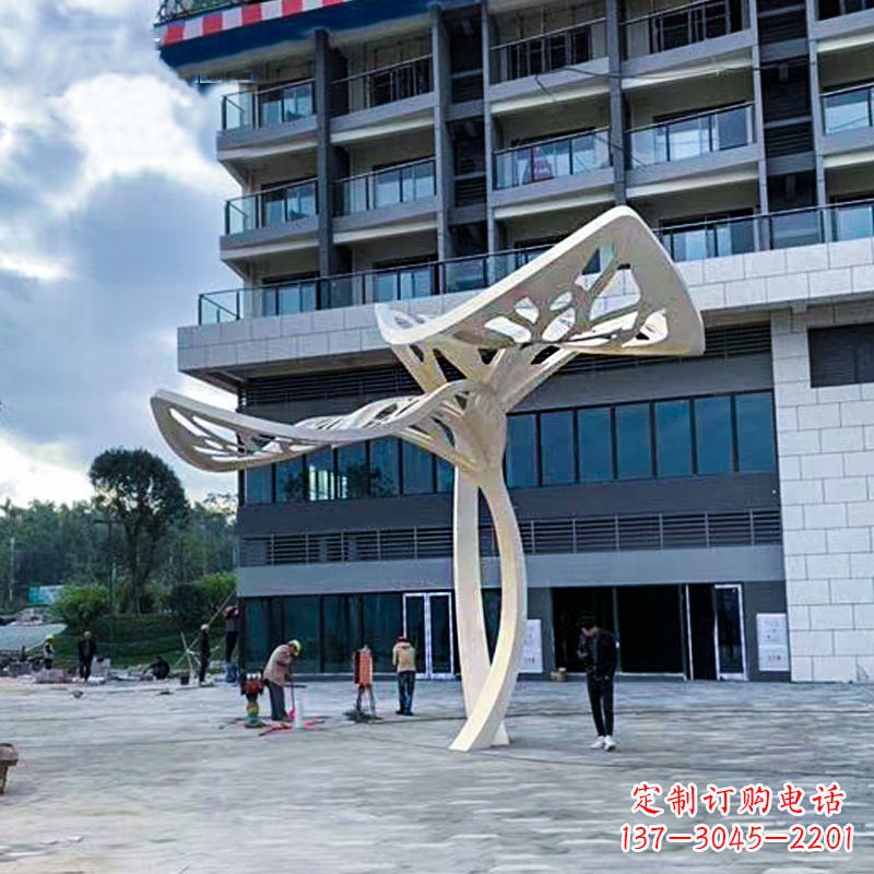 福建不锈钢抽象树叶雕塑