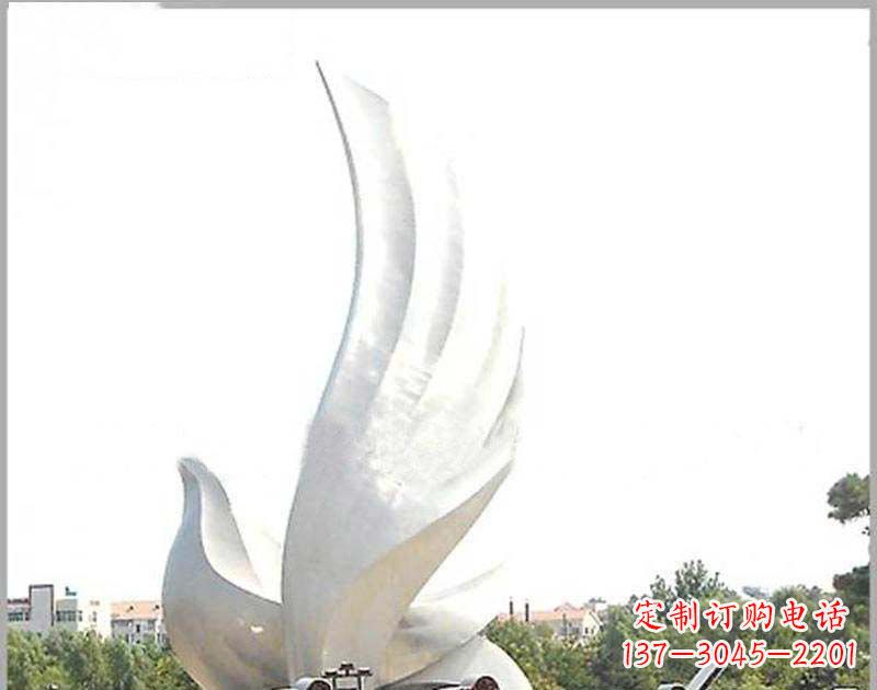 福建大型广场不锈钢和平鸽雕塑