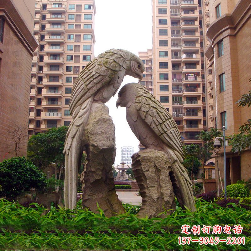 福建精美石雕鹦鹉雕塑