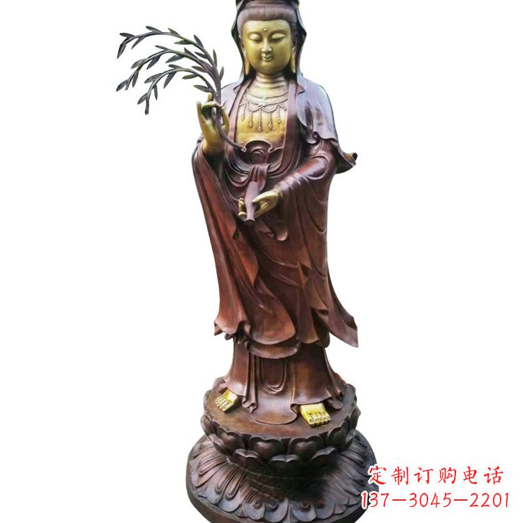 福建高贵优雅的观音铜雕塑