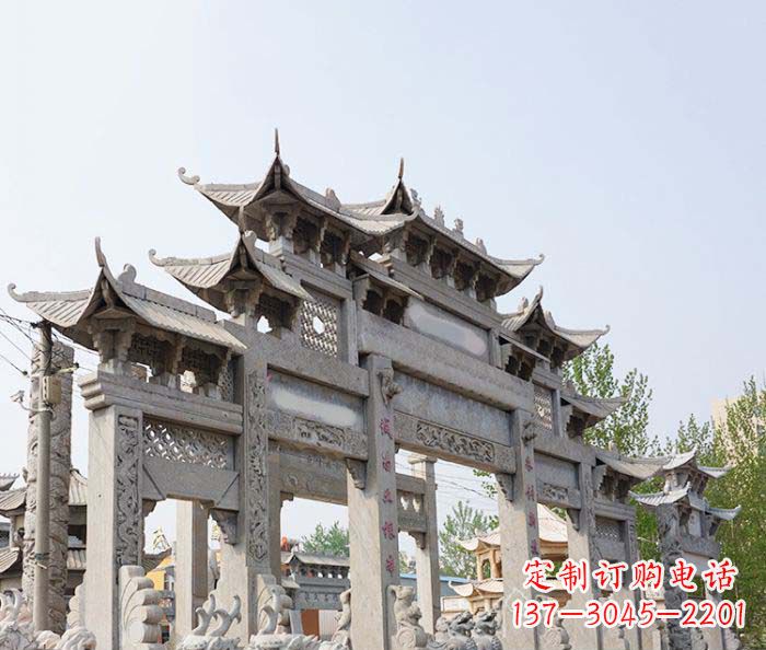 福建特大型五门石雕牌楼