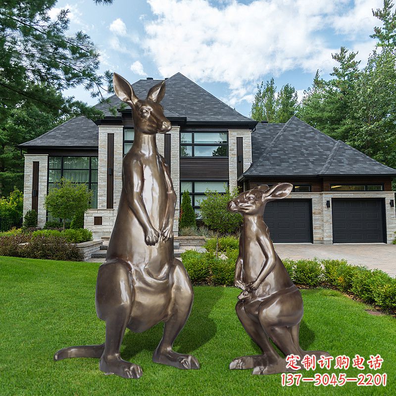 福建优雅袋鼠玻璃钢雕塑