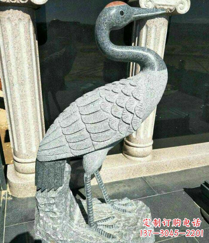 福建传统工艺精雕丹顶鹤雕塑